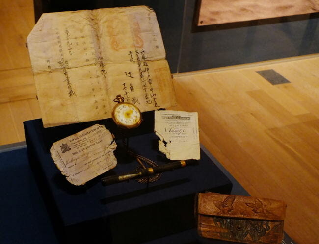 Personal items from passenger Kakuza Tzuzi who was headed to Vancouver aboard the S.S. Princess Sophia.