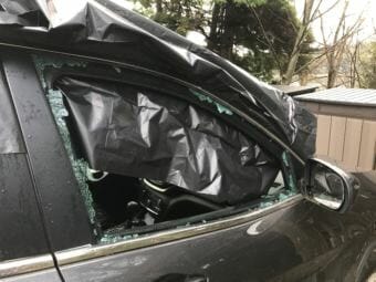 Twelve cars were reported vandalized on or near Glacier Highway. Owners reported smashed windows, missing property. Photo courtesy Nicole LaRoche.