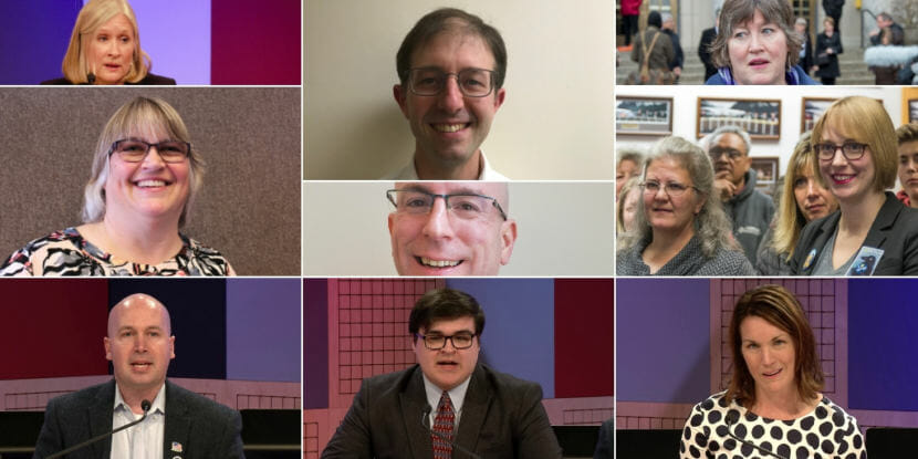 Many of Juneau's local politicians turned over in the 2018 elections. From left to right, top to bottom: Andi Story, Jesse Kiehl, Sara Hannan, Beth Weldon, Wade Bryson, Michelle Bonnet Hale, Carole Triem, Paul Kelly, Kevin Allen, Ebett Siddon.
