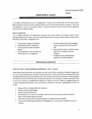 John Quick's resume.