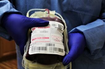 Donated blood at the new donation center in Juneau. (Photo by Adelyn Baxter/KTOO)