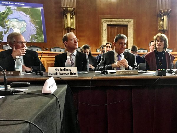 Sen. Lisa Murkowski hosted an Arctic round-table in the Senate Energy Committee room on Jan. 24, 2019. (Photo by Liz Ruskin/Alaska Public Media)