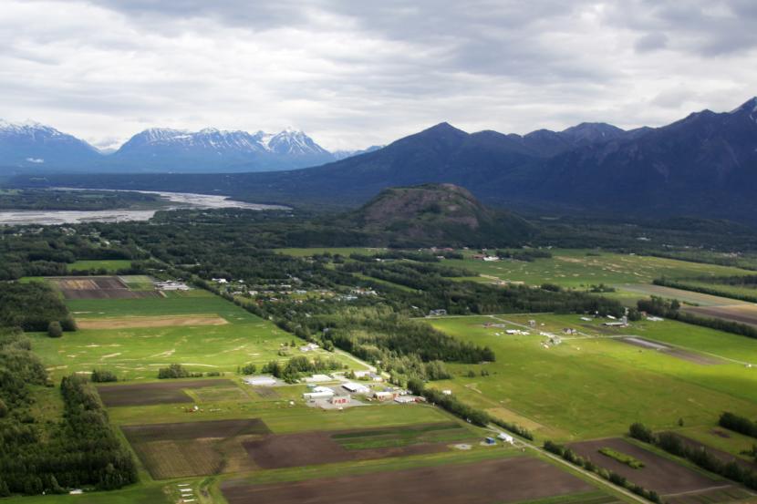 Farmland in the Mat-Su, as seen from Lazy Mountain.
