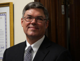 Alaska Supreme Court Chief Justice Joel Bolger waits outside the House Chambers in Juneau before delivering the annual State of the Judiciary Address to the Alaska Legislature on Feb. 20, 2019.