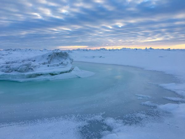 Sea ice near Nome on Jan. 29, 2018. (Photo by Zoe Grueskin/KNOM)