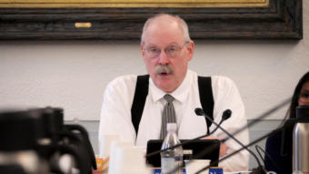 Sen. Bert Stedman, R-Sitka, co-chairs a Legislative Budget and Audit Committee meeting in Juneau on Jan 14, 2019.