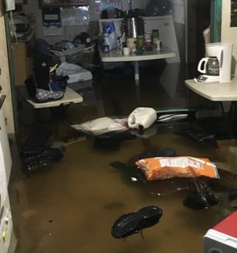 The house pictured had already begun sinking into the ground a while ago, making it more susceptible to flooding. According to a climate scientist, flooding in this area isn’t normal in February.