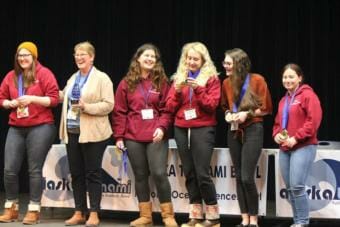 Ketchikan High School Tsunami Bowl team, the Saber-Toothed Salmon, won the 2019 Alaska Tsunami Bowl. (Photo courtesy of Tsunami Bowl)