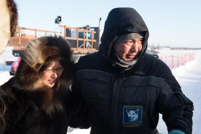 Mike Williams Jr. of Akiak completes the 2017 K300. (Photo by Katie Basile/KYUK)