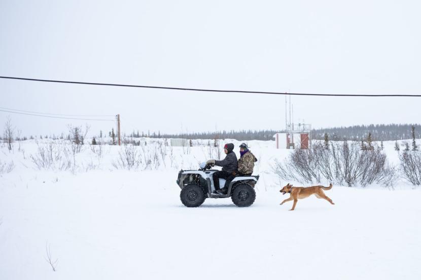 Kiana in March. Four-wheelers and snowmachines are the most common form of motorized transportation in the village.