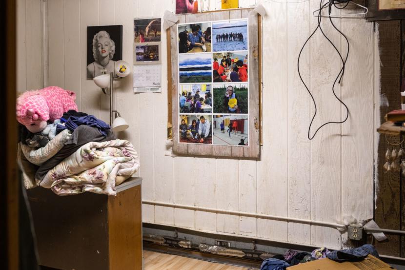 A boarded-up window at a home in Kiana. Last year, according to charges filed in state court, a man broke through this window and raped a woman. The victim had to fly to Anchorage for testing, and it took three weeks before the suspect was arrested. During that time, he returned to the house multiple times asking if the family planned on pressing charges, according to troopers.