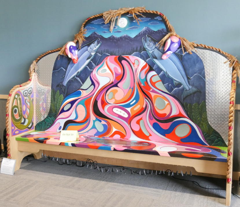 “Ectoplasmic Salmon Settee #1” (Photo by Joe Viechnicki/KFSK)