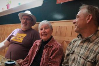 Sitka Pioneer Home resident Nancy Ricketts meets for coffee with friends in a local cafe. At 94, Ricketts says she carefully budgeted in order to live in the Pioneer Home — including selling her house. She testified that increased financial stress on residents will jeopardize their health, and ultimately cost the state more. “The state will have to pay to keep us here, or throw us out on the street,” she said. “A loss of independence is the most horrible thing I can think of.”