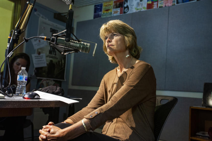 Sen. Lisa Murkowski, R-Alaska, answers questions in a studio at KTOO on August 13, 2019, in Juneau, Alaska. (Photo by Rashah McChesney/KTOO)