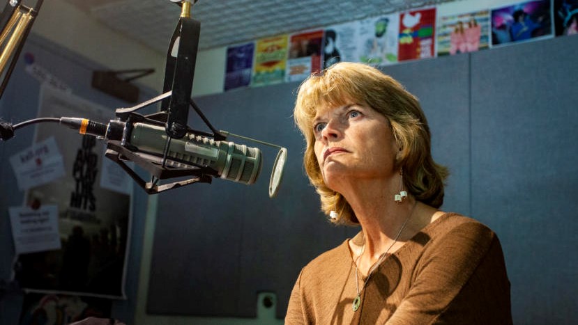 Sen. Lisa Murkowski, R-Alaska, answers questions in a studio at KTOO on August 13, 2019, in Juneau, Alaska. (Photo by Rashah McChesney/KTOO)