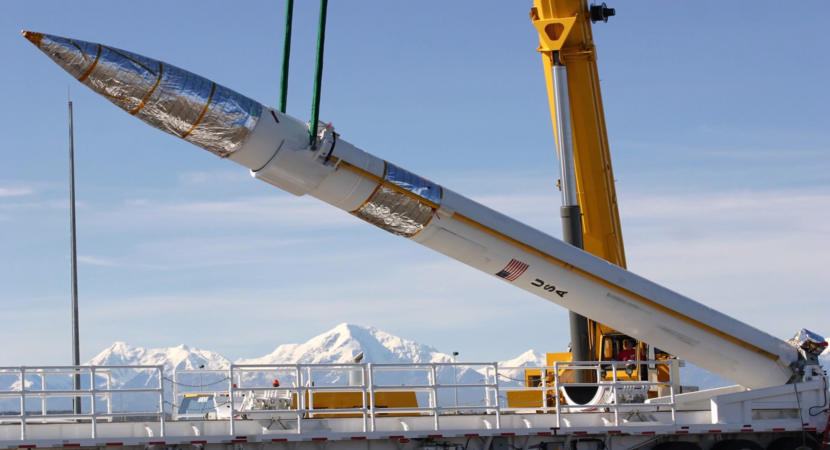 A ground-based interceptor missile is placed into position at the Missile Defense Complex in Fort Greely near Fairbanks.