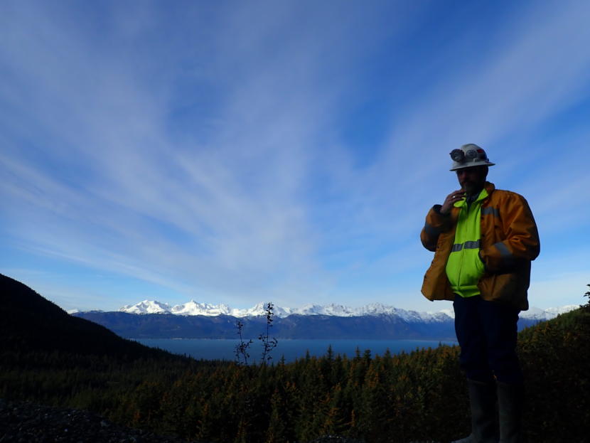 Coeur Alaska General Manager Mark Kiessling stands outside the Comet Portal of Kensington Mine on Oct. 15, 2019.