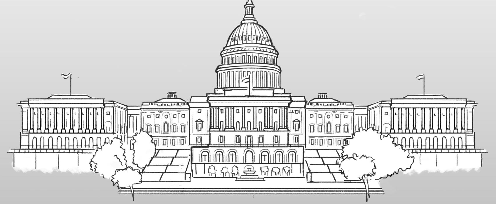 A sketch of the U.S. Capitol building.