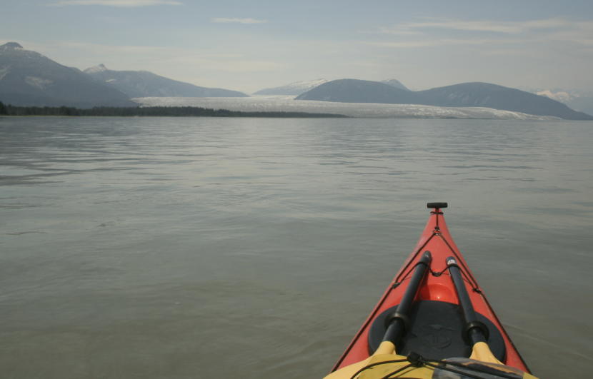 Jason Amundson paddled a kayak up Taku Inlet to the Taku Glacier in June 2019. (Photo courtesy of Jason Amundson)