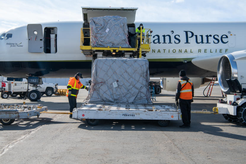 Gov. Mike Dunleavy and members of his administration meet with the Christian aid organization Samaritan's Purse before it delivers 17,000 pounds of supplies to rural parts of the state on April 6, 2020, in Anchorage, Alaska. (Creative Commons photo by Office of Gov. Mike Dunleavy)