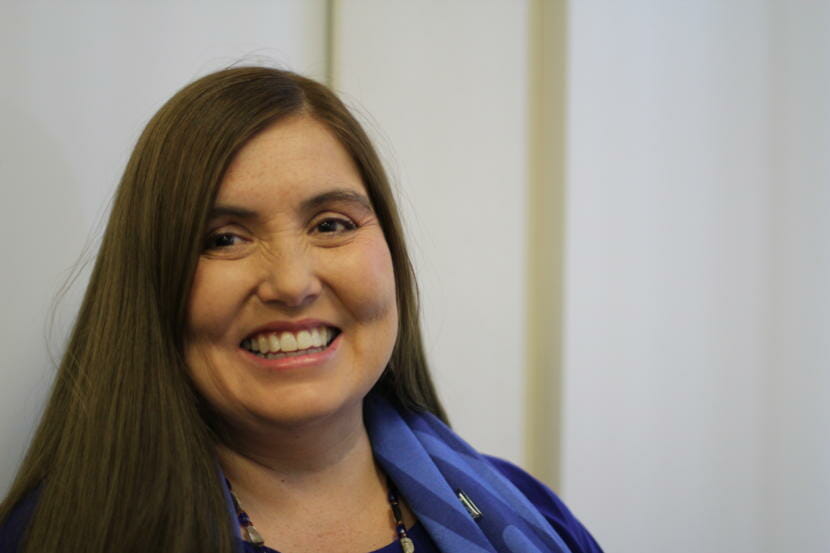 Ingrid Cumberlidge is a nominee for the 2018 Alaska Teacher of the Year. She teaches third grade in Sand Point. (Photo by Wesley Early, Alaska Public Media – Anchorage)