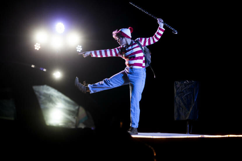 Roman Wilde dances during the Glitz Drive-In Drag Show on Saturday, August 29, 2020 in Juneau, Alaska. The show capped off a week of digital events celebrating Pride in Juneau. (Photo courtesy Rashah McChesney/KTOO)