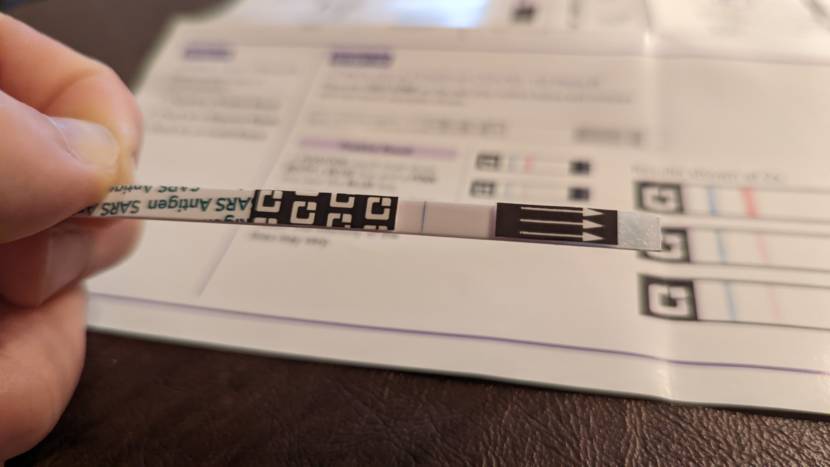 OTC at-home antigen test strip negative