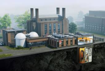 An illustration of a proposed micronuclear plant