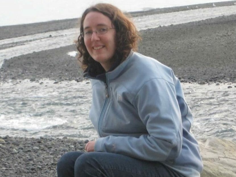 A young woman on a beach