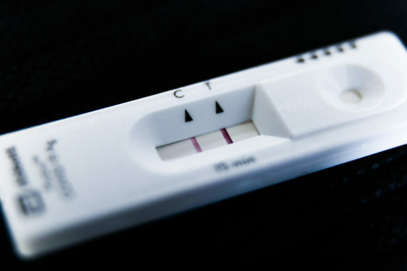 A positive at-home covid test