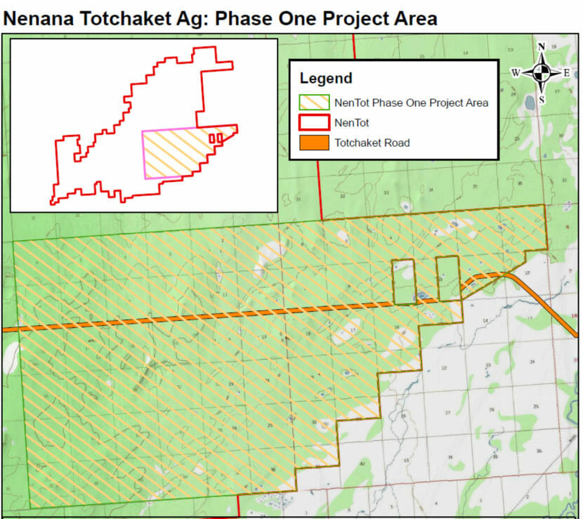 A map showing the first phase of the project area