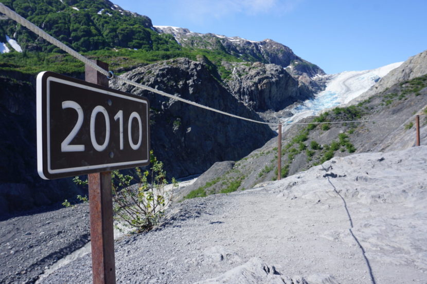 The same 2010 sign, but now the terminus is even farther away.