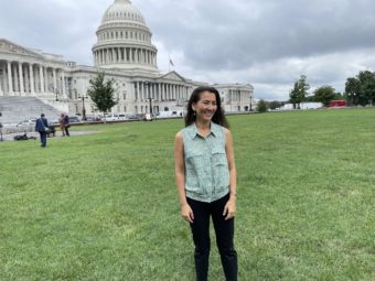 Mary Peltola stands on the Capitol lawn