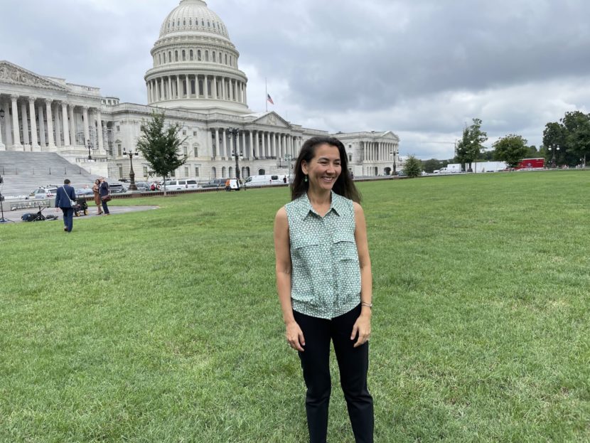 Mary Peltola stands on the Capitol lawn