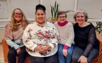 The honorees in the photo are, from left to right: Kate Wolfe, Jeni Brown, LaRae Jones, & Susan Bell. Photo Courtesy of Aware