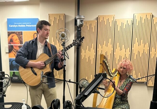 Luna & Ursus in KTOO Studio 2K (Bostin Christopher/KTOO)