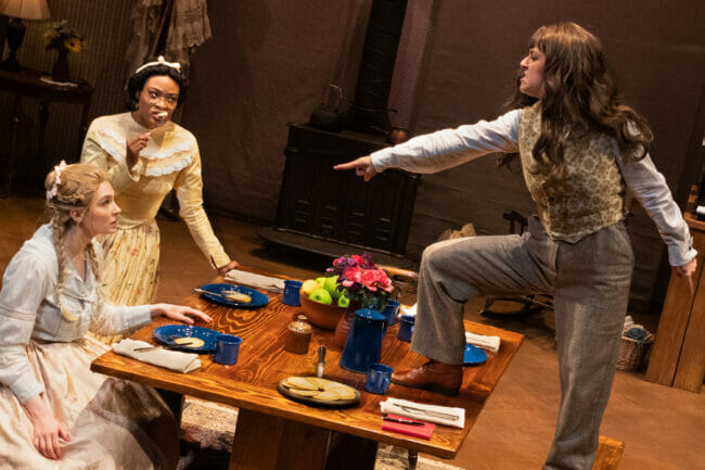 Actors from Little Women perform a scene