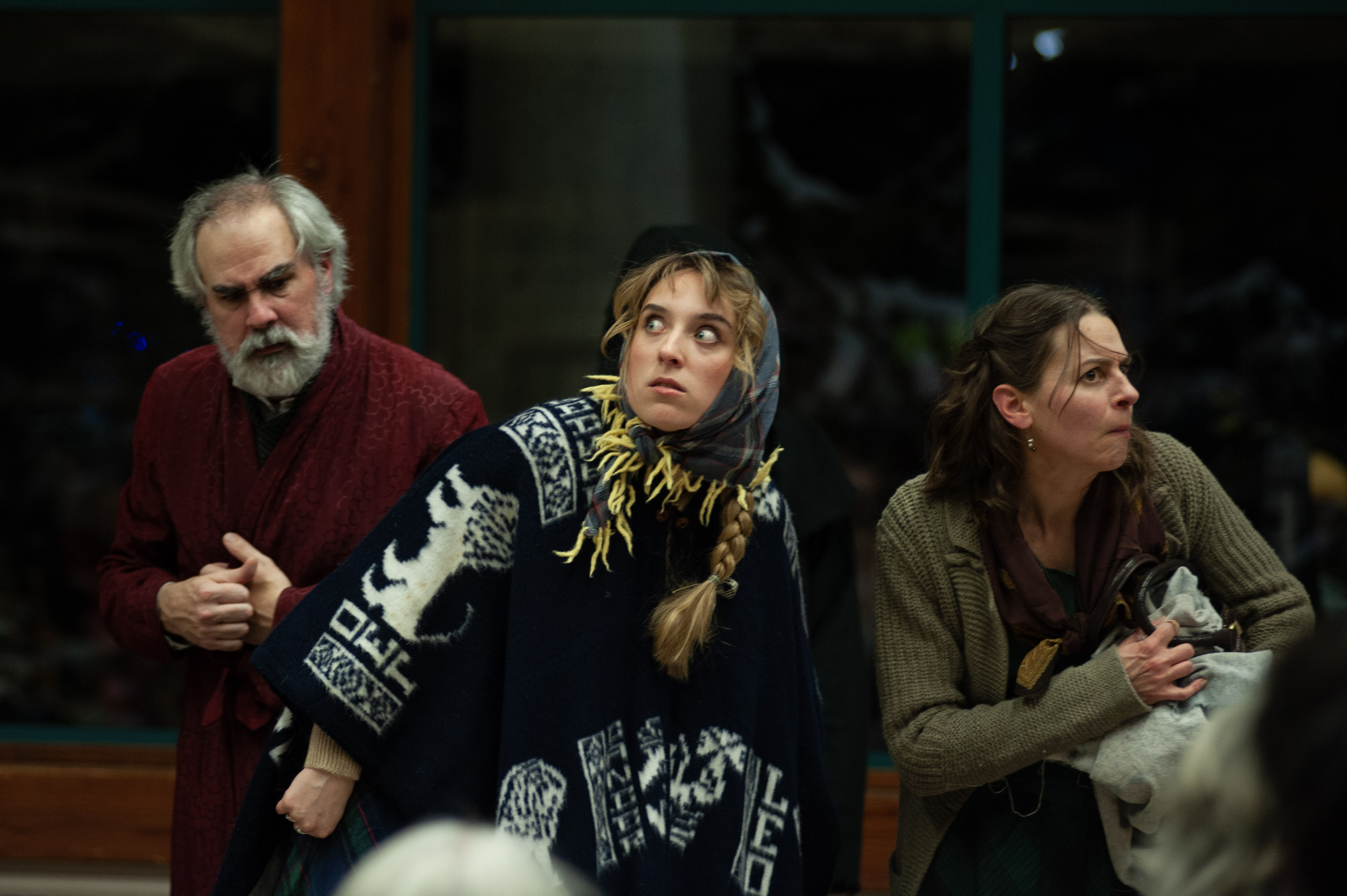Tom Robenolt, Natalia Spengler, and Christina Apathy in Theater Alaska's production of "A Christmas Carol" running through Sun, Dec. 22 around Juneau.