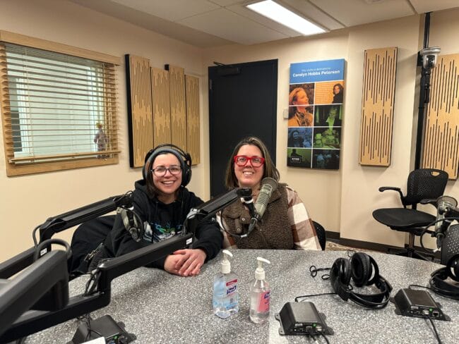 Amanda Breslow from Alaskan Brewing and artist Christine Carpenter appear on Juneau Afternoon on Thu, Jan. 30, 2025. (Bostin Christopher/KTOO)