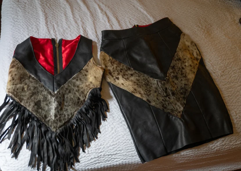 A woman's suit made from deer skin and seal hide
