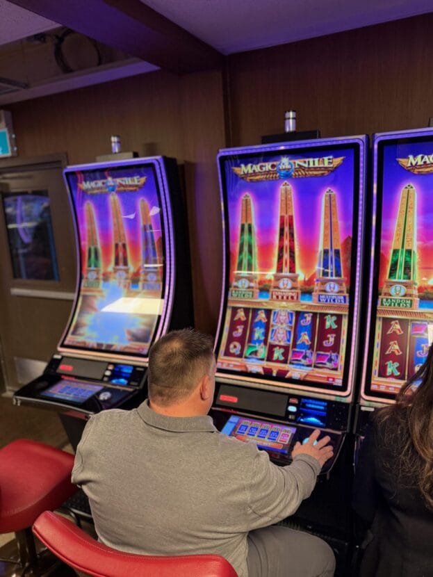 Dan Amadon is one of the first patrons to visit the casino during a private opening in January.