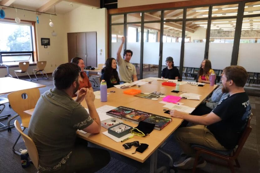 Players role-play during a session of Dungeons and Dragons at the Sitka library.