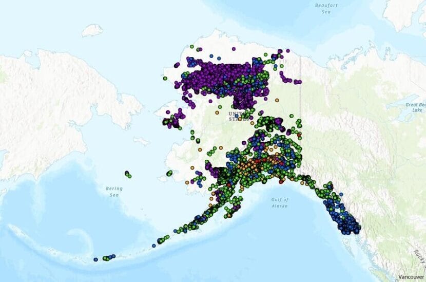 The Alaska Department of Natural Resources recently completed an online database, pictured above, of landslides across Alaska.