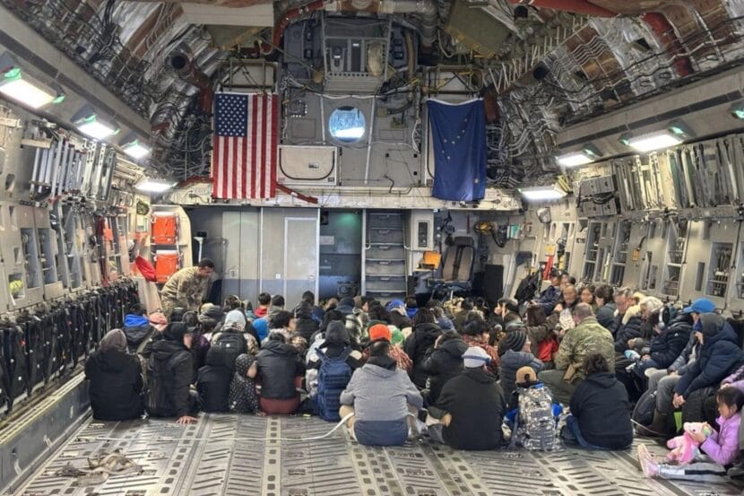 people in a large plane