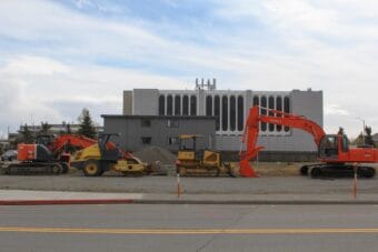 Prep begins for new construction on the corner of 8th Street and K Street.
