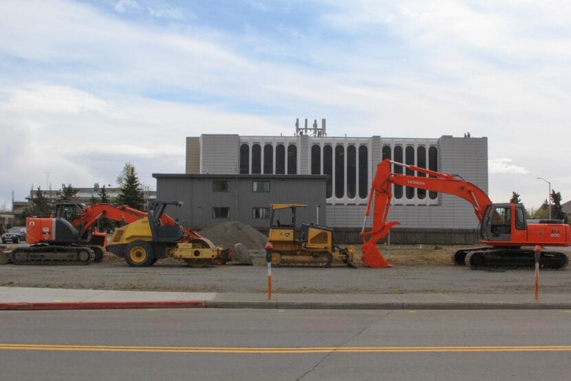 Prep begins for new construction on the corner of 8th Street and K Street.