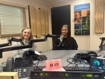 Alaska State Museum's Jackie Manning, and artist Myesha Callahan Freet in Studio 2K during Juneau Afternoon on February, 4, 2026.