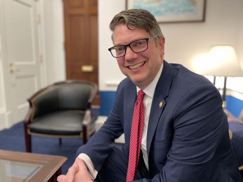 Congressman Nick Begich in his Washington, D.C. office, a few hours after the House passed the budget reconciliation bill