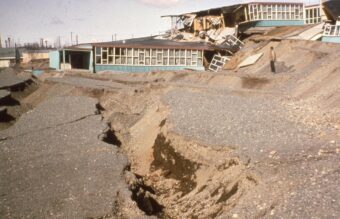 The remains of an Anchorage elementary school after the M9.2 Great Alaska Earthquake on March 27, 1964, the second-strongest earthquake ever recorded.