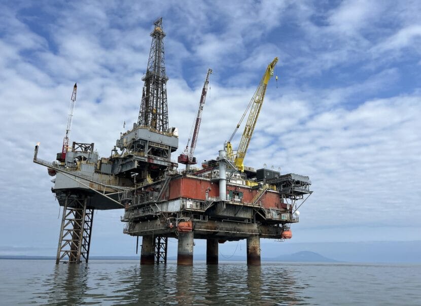 a jackup rig in the water